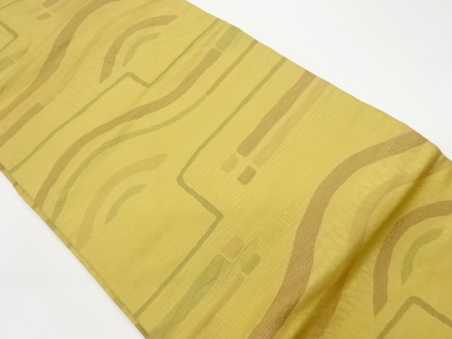 リサイクル　抽象模様織出し名古屋帯